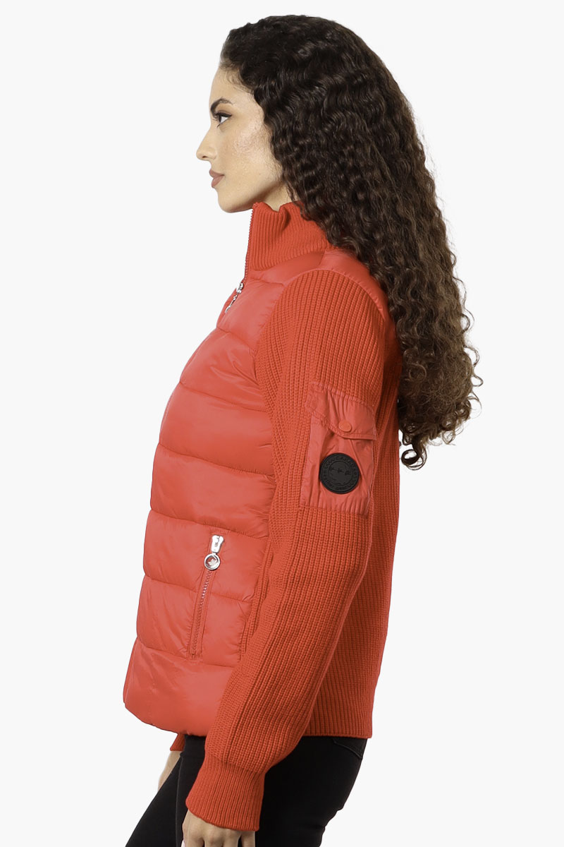 Canada Weather Gear Sweater Knit Polyfill Lightweight Jacket - Red - Womens Lightweight Jackets - Canada Weather Gear