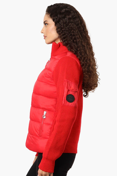 Canada Weather Gear Sweater Knit Polyfill Lightweight Jacket - Red - Womens Lightweight Jackets - Canada Weather Gear