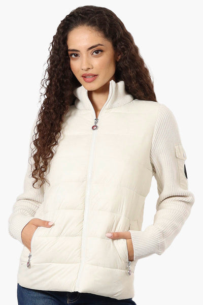 Canada Weather Gear Sweater Knit Polyfill Lightweight Jacket - White - Womens Lightweight Jackets - Canada Weather Gear