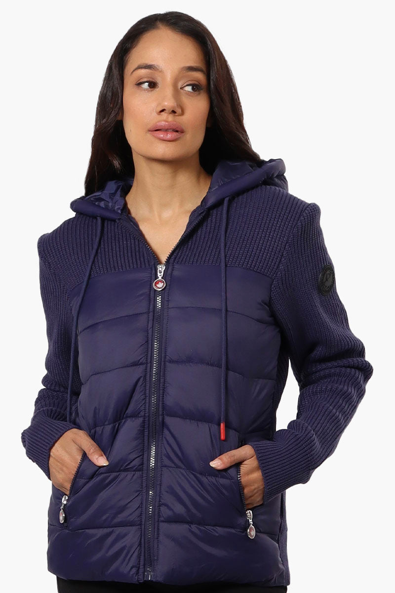 Canada Weather Gear Sweater Knit Polyfill Lightweight Jacket - Navy - Womens Lightweight Jackets - Canada Weather Gear