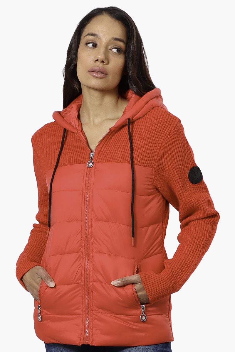 Canada Weather Gear Sweater Knit Polyfill Lightweight Jacket - Red - Womens Lightweight Jackets - Canada Weather Gear