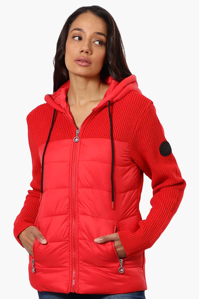 Canada Weather Gear Sweater Knit Polyfill Lightweight Jacket - Red - Womens Lightweight Jackets - Canada Weather Gear