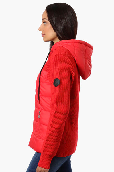 Canada Weather Gear Sweater Knit Polyfill Lightweight Jacket - Red - Womens Lightweight Jackets - Canada Weather Gear