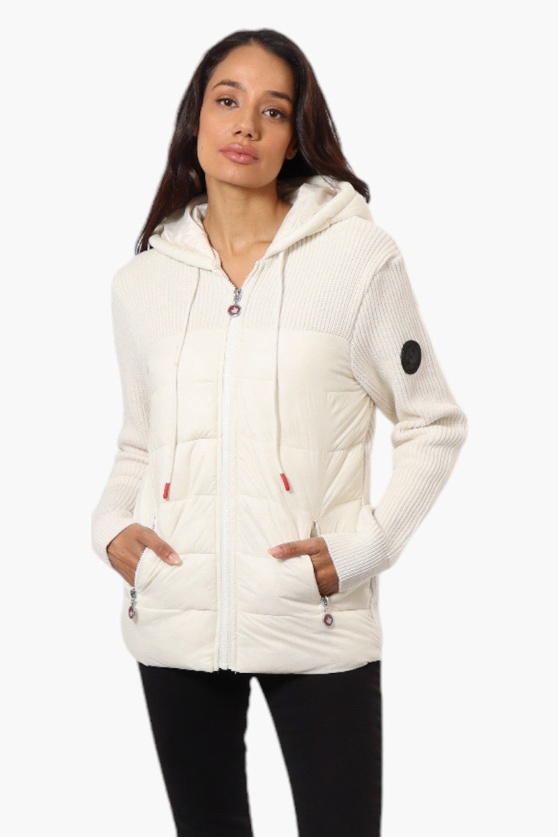 Canada Weather Gear Sweater Knit Polyfill Lightweight Jacket - White - Womens Lightweight Jackets - Canada Weather Gear