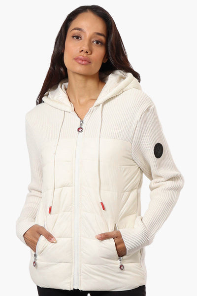 Canada Weather Gear Sweater Knit Polyfill Lightweight Jacket - White - Womens Lightweight Jackets - Canada Weather Gear