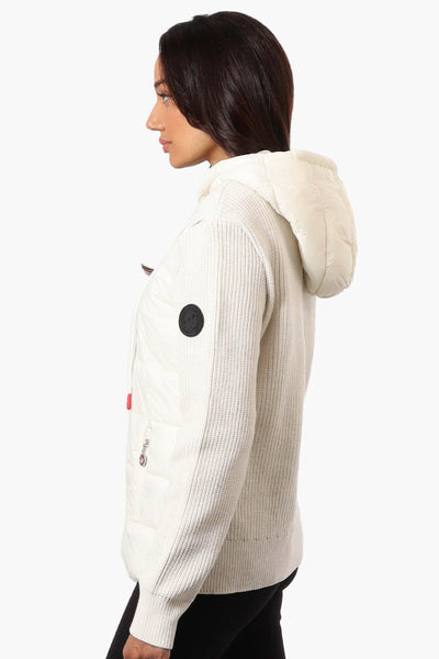 Canada Weather Gear Sweater Knit Polyfill Lightweight Jacket - White - Womens Lightweight Jackets - Canada Weather Gear