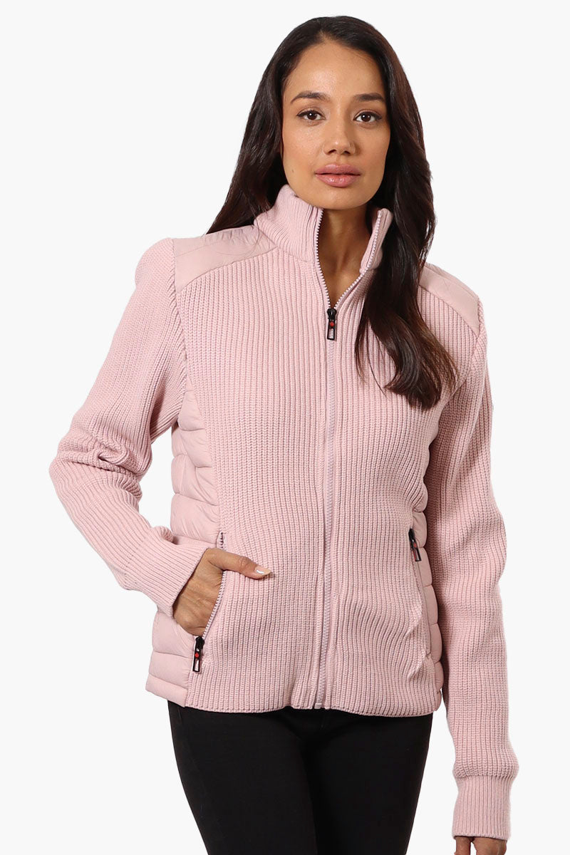 Canada Weather Gear Sweater Knit Zip Up Lightweight Jacket - Pink - Womens Lightweight Jackets - Canada Weather Gear