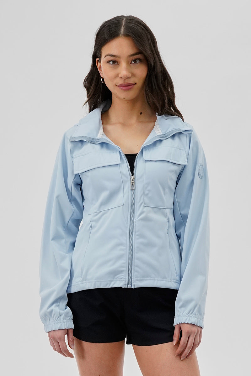 Canada Weather Gear Hooded 4 Pocket Zip Up Lightweight Jacket - Blue - Womens Lightweight Jackets - Canada Weather Gear