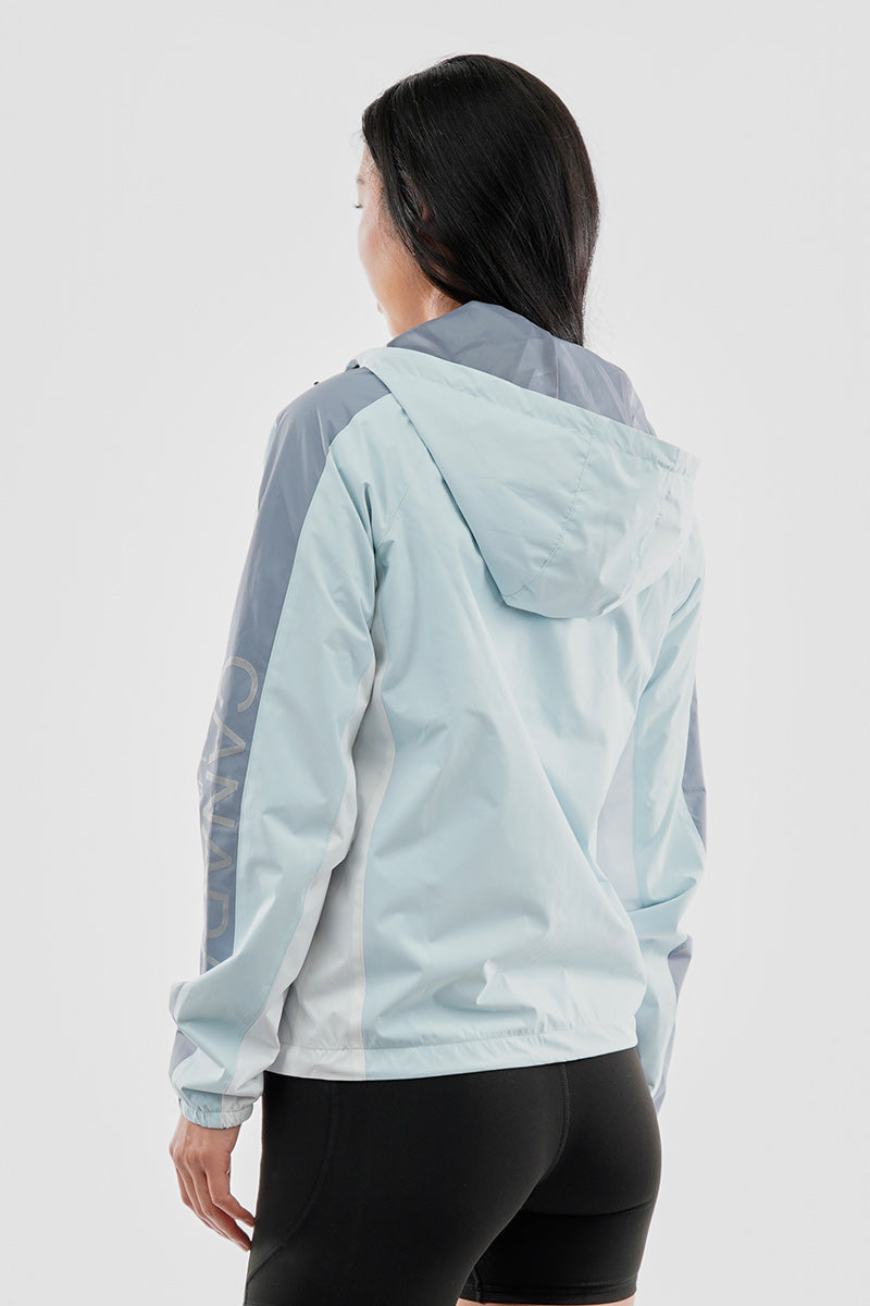 Canada Weather Gear Logo Print Sleeve Ripstop Lightweight Jacket - Aqua - Womens Lightweight Jackets - Canada Weather Gear