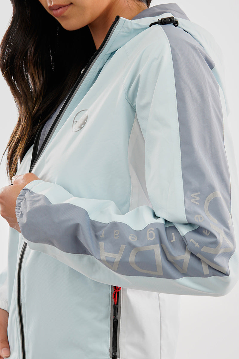 Canada Weather Gear Logo Print Sleeve Ripstop Lightweight Jacket - Aqua - Womens Lightweight Jackets - Canada Weather Gear