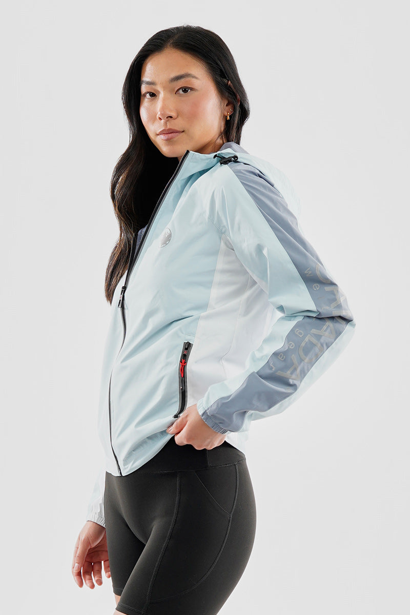 Canada Weather Gear Logo Print Sleeve Ripstop Lightweight Jacket - Aqua - Womens Lightweight Jackets - Canada Weather Gear