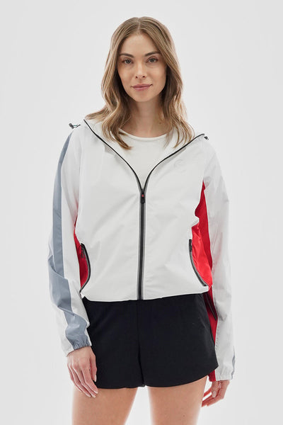 Canada Weather Gear Logo Print Sleeve Ripstop Lightweight Jacket - White - Womens Lightweight Jackets - Canada Weather Gear