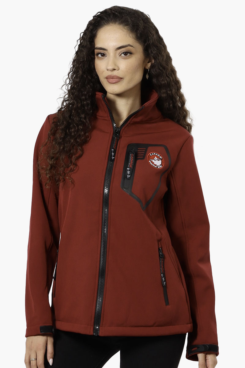 Canada Weather Gear Fleece Lined Zip Pocket Lightweight Jacket - Red - Womens Lightweight Jackets - Canada Weather Gear