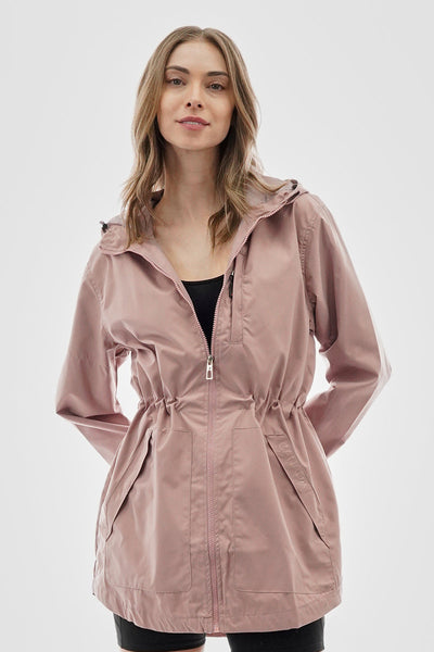 Canada Weather Gear Coated Microfiber Hooded Lightweight Jacket - Pink - Womens Lightweight Jackets - Canada Weather Gear
