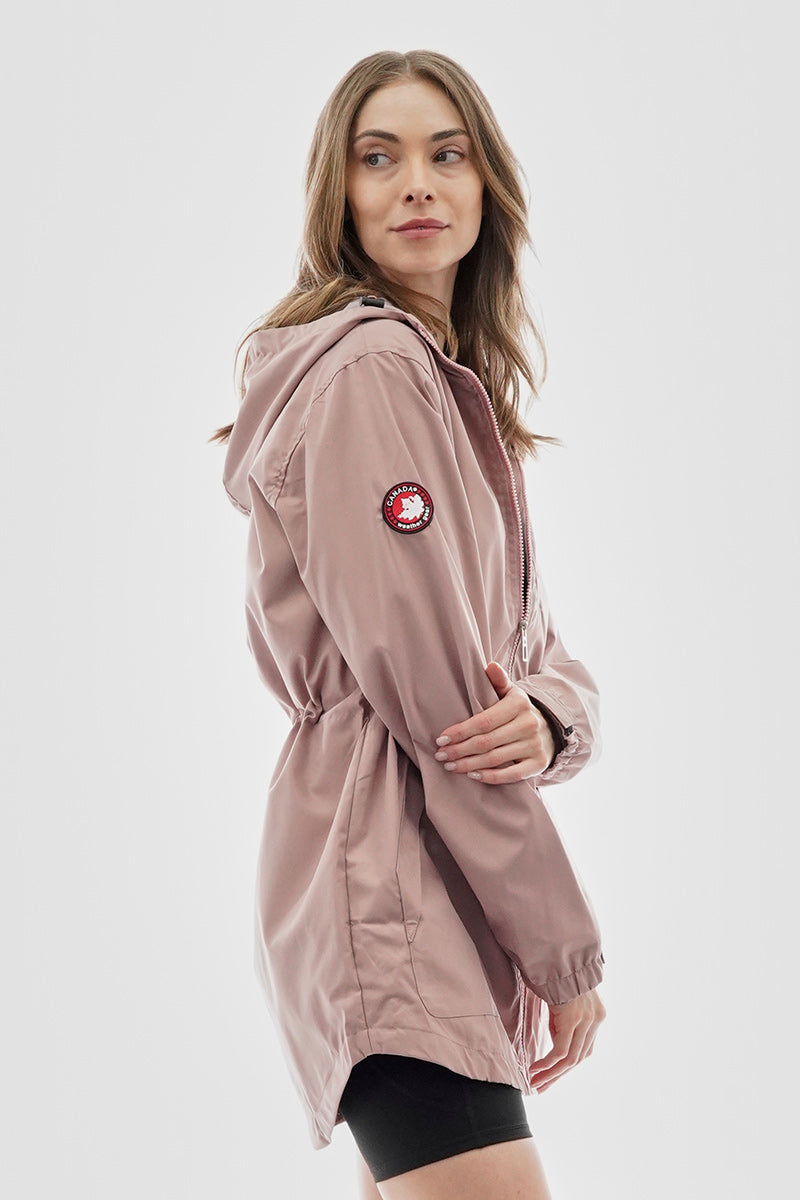 Canada Weather Gear Coated Microfiber Hooded Lightweight Jacket - Pink - Womens Lightweight Jackets - Canada Weather Gear