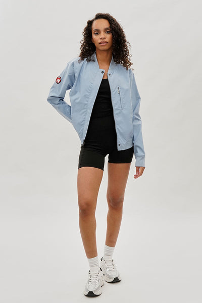 Canada Weather Gear Basic Zip Up Bomber Lightweight Jacket - Blue - Womens Lightweight Jackets - Canada Weather Gear