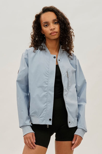 Canada Weather Gear Basic Zip Up Bomber Lightweight Jacket - Blue - Womens Lightweight Jackets - Canada Weather Gear