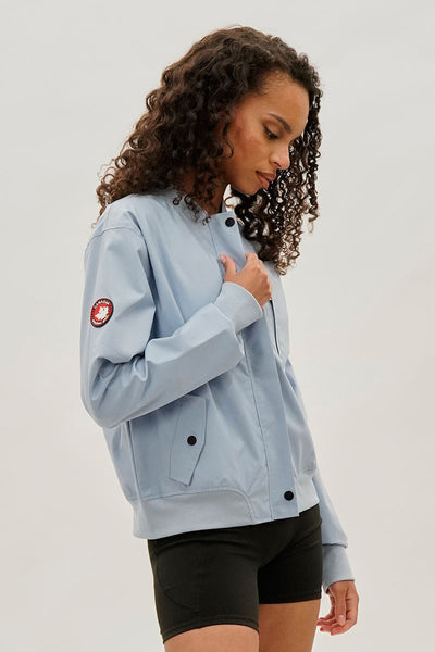 Canada Weather Gear Basic Zip Up Bomber Lightweight Jacket - Blue - Womens Lightweight Jackets - Canada Weather Gear