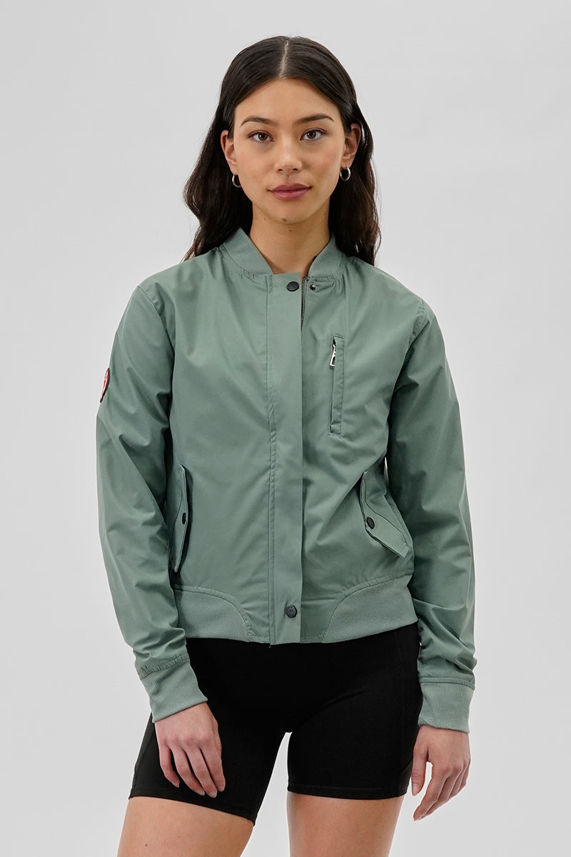 Canada Weather Gear Basic Zip Up Bomber Lightweight Jacket - Mint - Womens Lightweight Jackets - Canada Weather Gear