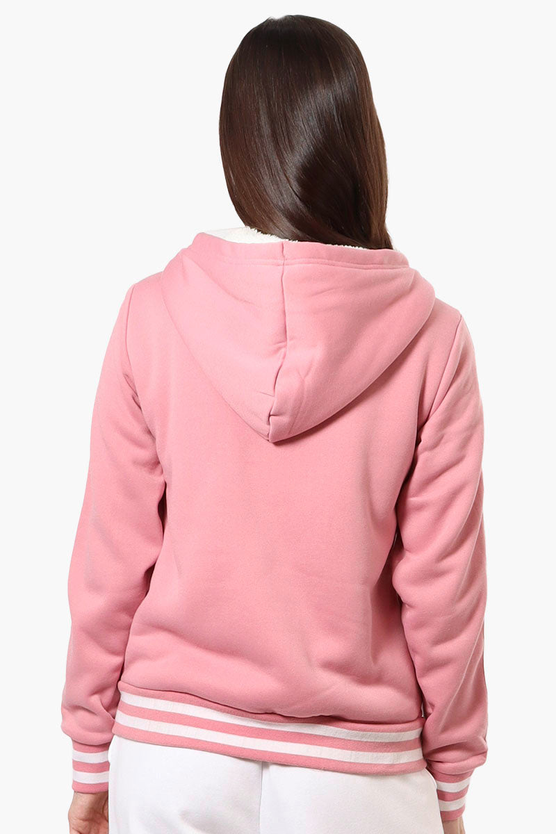 Canada Weather Gear Hooded Sherpa Lined Lightweight Jacket - Pink - Womens Lightweight Jackets - Canada Weather Gear