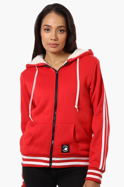 Canada Weather Gear Hooded Sherpa Lined Lightweight Jacket - Red - Womens Lightweight Jackets - Canada Weather Gear