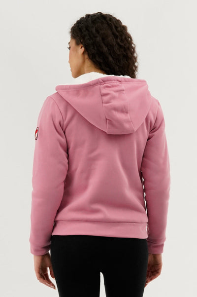 Canada Weather Gear Fleece Lined Zip Up Hoodie - Pink - Womens Hoodies & Sweatshirts - Canada Weather Gear