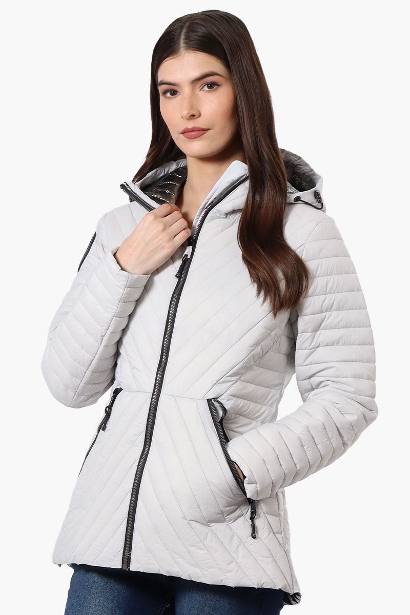 Canada Weather Gear Chevron Quilted Lightweight Jacket - Stone - Womens Lightweight Jackets - Canada Weather Gear