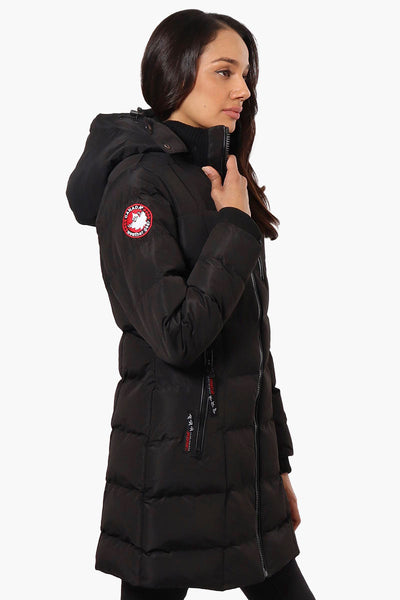 Canada Weather Gear 3/4 Length Bubble Parka Jacket - Black - Womens Parka Jackets - Canada Weather Gear