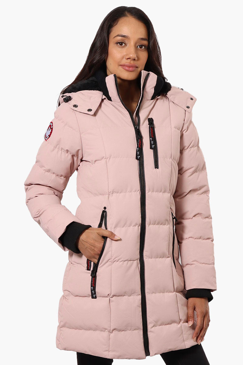 Canada Weather Gear 3/4 Length Bubble Parka Jacket - Pink - Womens Parka Jackets - Canada Weather Gear