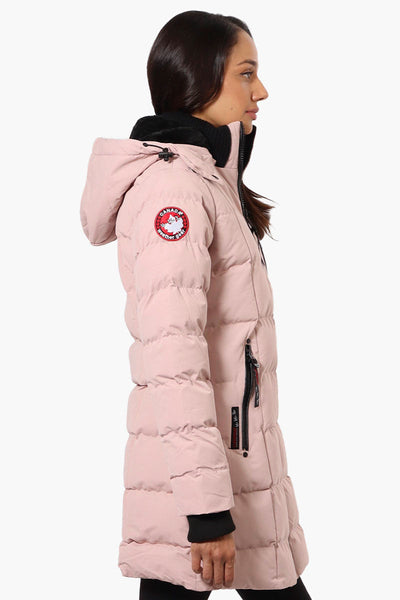 Canada Weather Gear 3/4 Length Bubble Parka Jacket - Pink - Womens Parka Jackets - Canada Weather Gear