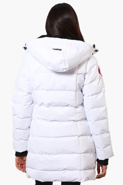 Canada Weather Gear 3/4 Length Bubble Parka Jacket - White - Womens Parka Jackets - Canada Weather Gear