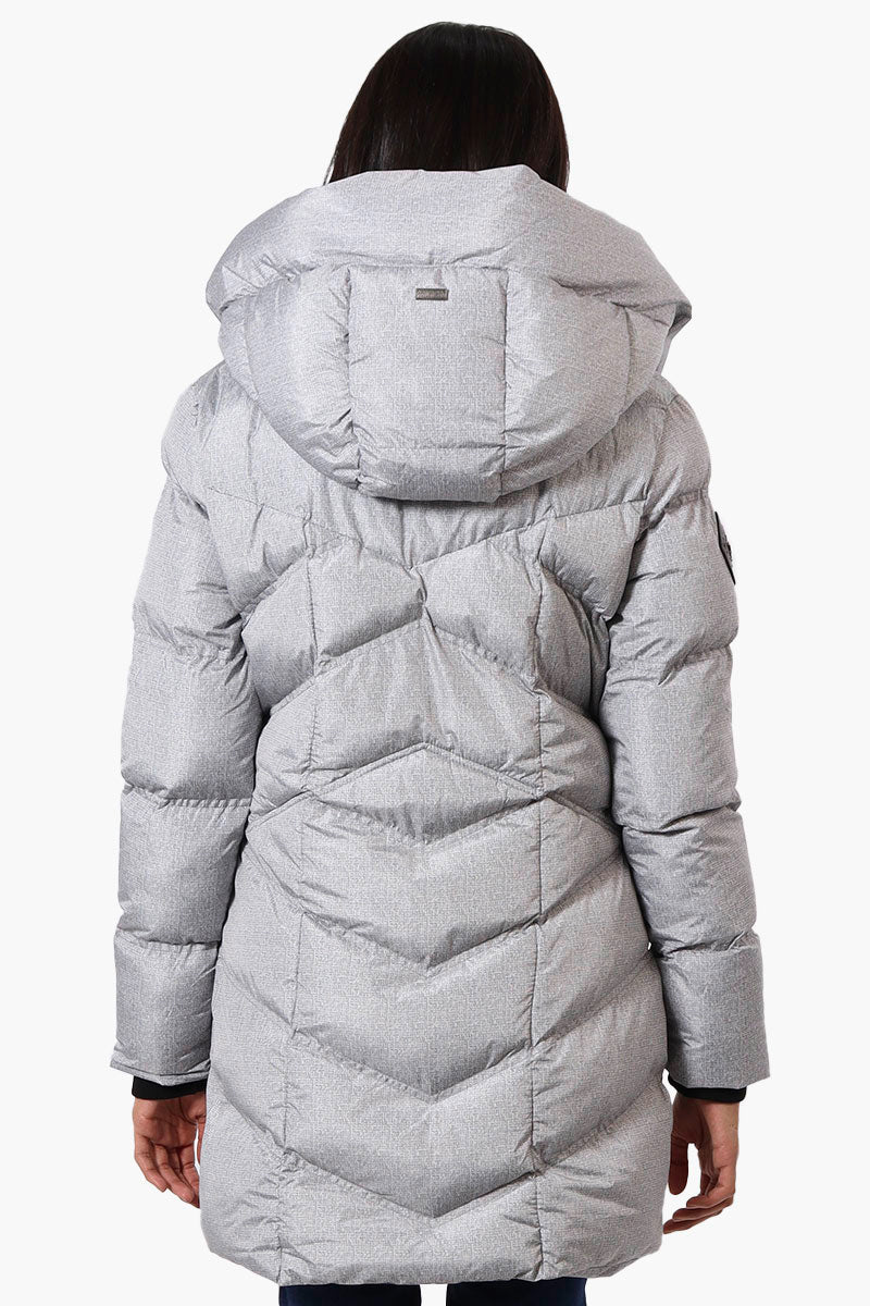 Canada Weather Gear Chevron Quilted Puffer Parka Jacket - Grey - Womens Parka Jackets - Canada Weather Gear