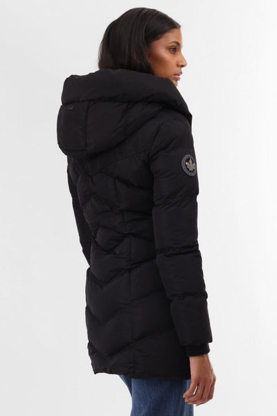 Canada Weather Gear Chevron Quilted Parka Jacket - Black - Womens Parka Jackets - Canada Weather Gear