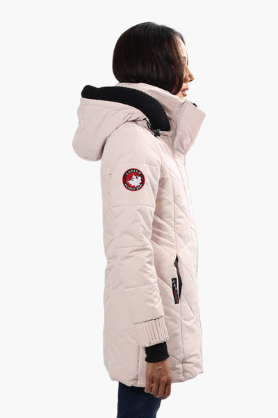 Canada Weather Gear Chevron Stitch Parka Jacket - Pink - Womens Parka Jackets - Canada Weather Gear