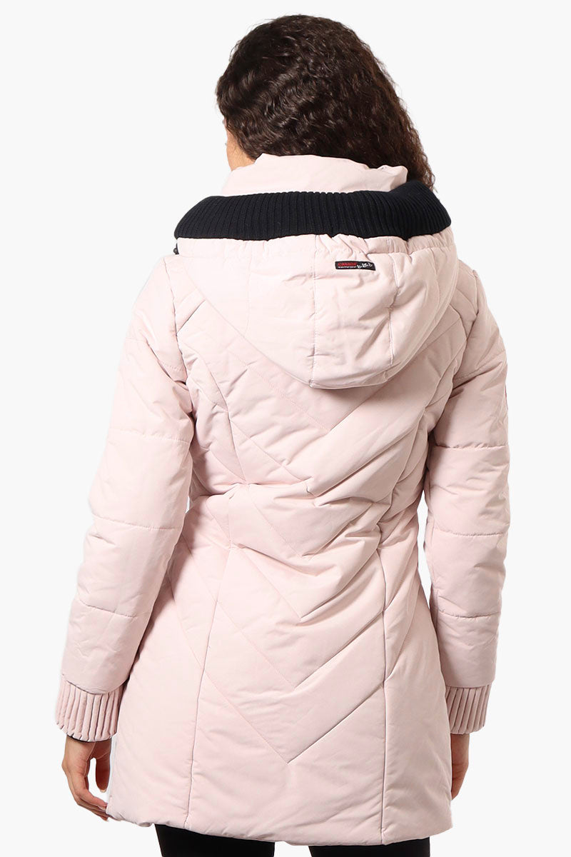 Canada Weather Gear Chevron Quilted Parka Jacket - Pink - Womens Parka Jackets - Canada Weather Gear