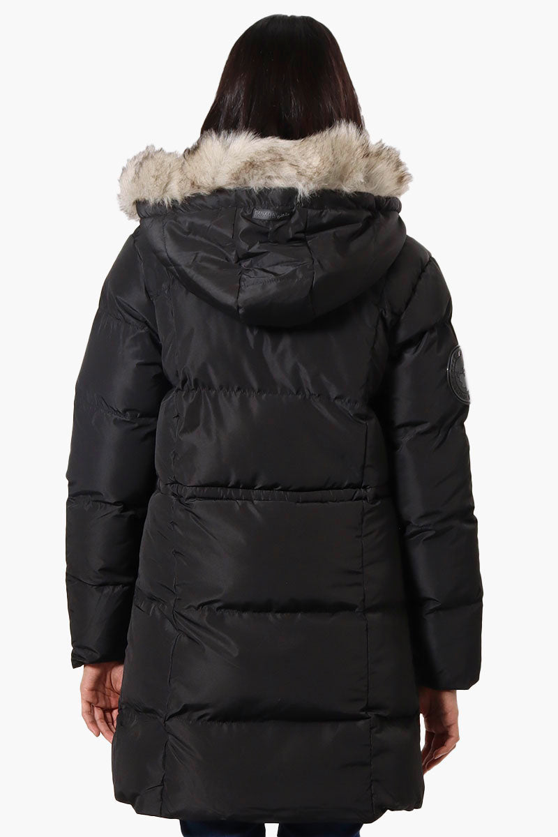 Canada Weather Gear 3/4 Length Puffer Parka Jacket - Black - Womens Parka Jackets - Canada Weather Gear