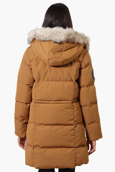 Canada Weather Gear 3/4 Length Puffer Parka Jacket - Camel - Womens Parka Jackets - Canada Weather Gear