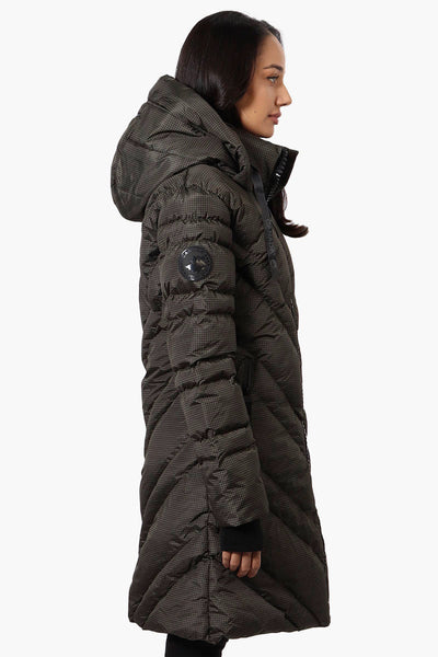 Canada Weather Gear Long Chevron Quilted Parka Jacket - Olive - Womens Parka Jackets - Canada Weather Gear