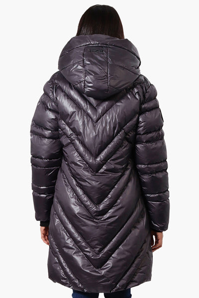 Canada Weather Gear Long Chevron Quilted Parka Jacket - Black - Womens Parka Jackets - Canada Weather Gear