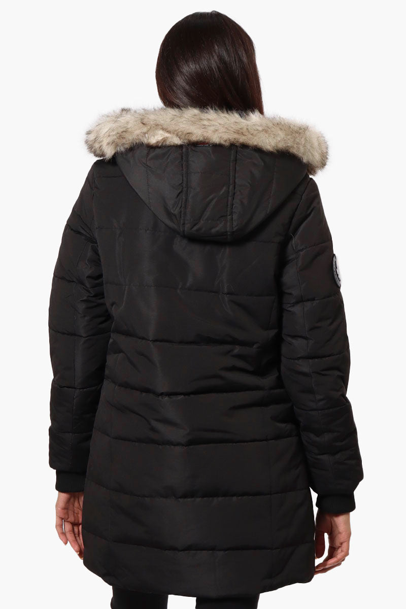 Canada Weathergear Black Faux Fur good Hooded Puffer Jacket Size Medium NWT’s