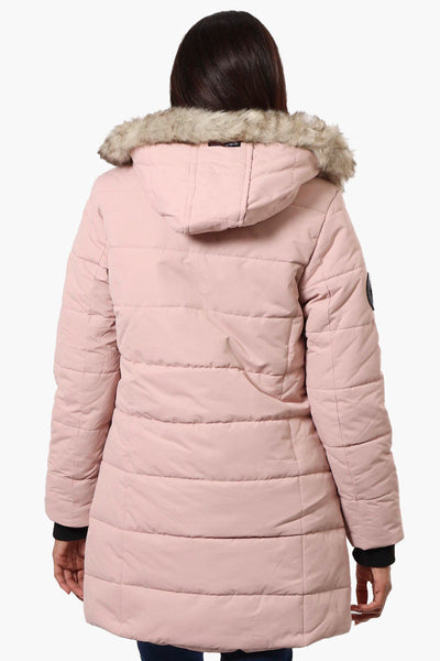 Canada Weather Gear Vegan Fur Hood Puffer Parka Jacket - Pink - Womens Parka Jackets - Canada Weather Gear