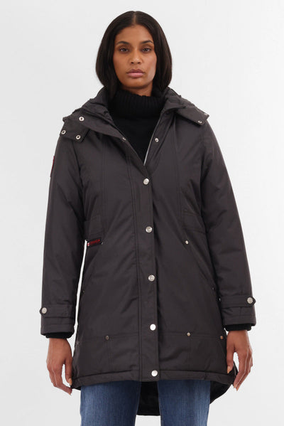 Canada Weather Gear Sherpa Lined Parka Jacket - Grey - Womens Parka Jackets - Canada Weather Gear
