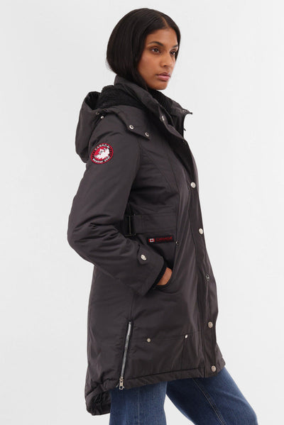 Canada Weather Gear Sherpa Lined Parka Jacket - Grey - Womens Parka Jackets - Canada Weather Gear