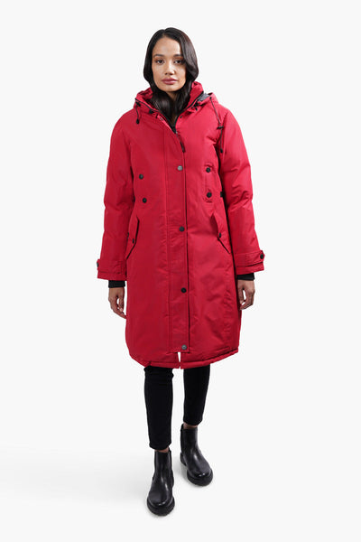 Canada Weather Gear Four Pocket Parka Jacket - Red - Womens Parka Jackets - Canada Weather Gear