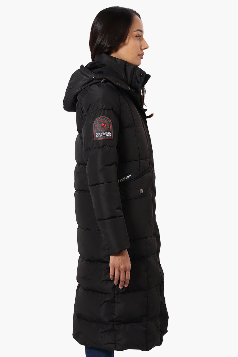 Super Triple Goose Maxi Puffer Parka Jacket - Black - Womens Parka Jackets - Canada Weather Gear