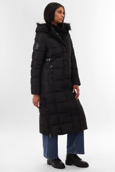 Canada Weather Gear Long Faux Fur Lined Parka Jacket - Black - Womens Parka Jackets - Canada Weather Gear