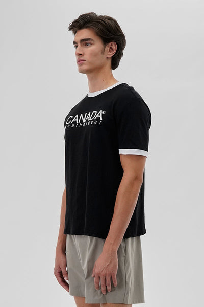 Canada Weather Gear Classic Ringer Tee - Black - Mens Tees & Tank Tops - Canada Weather Gear