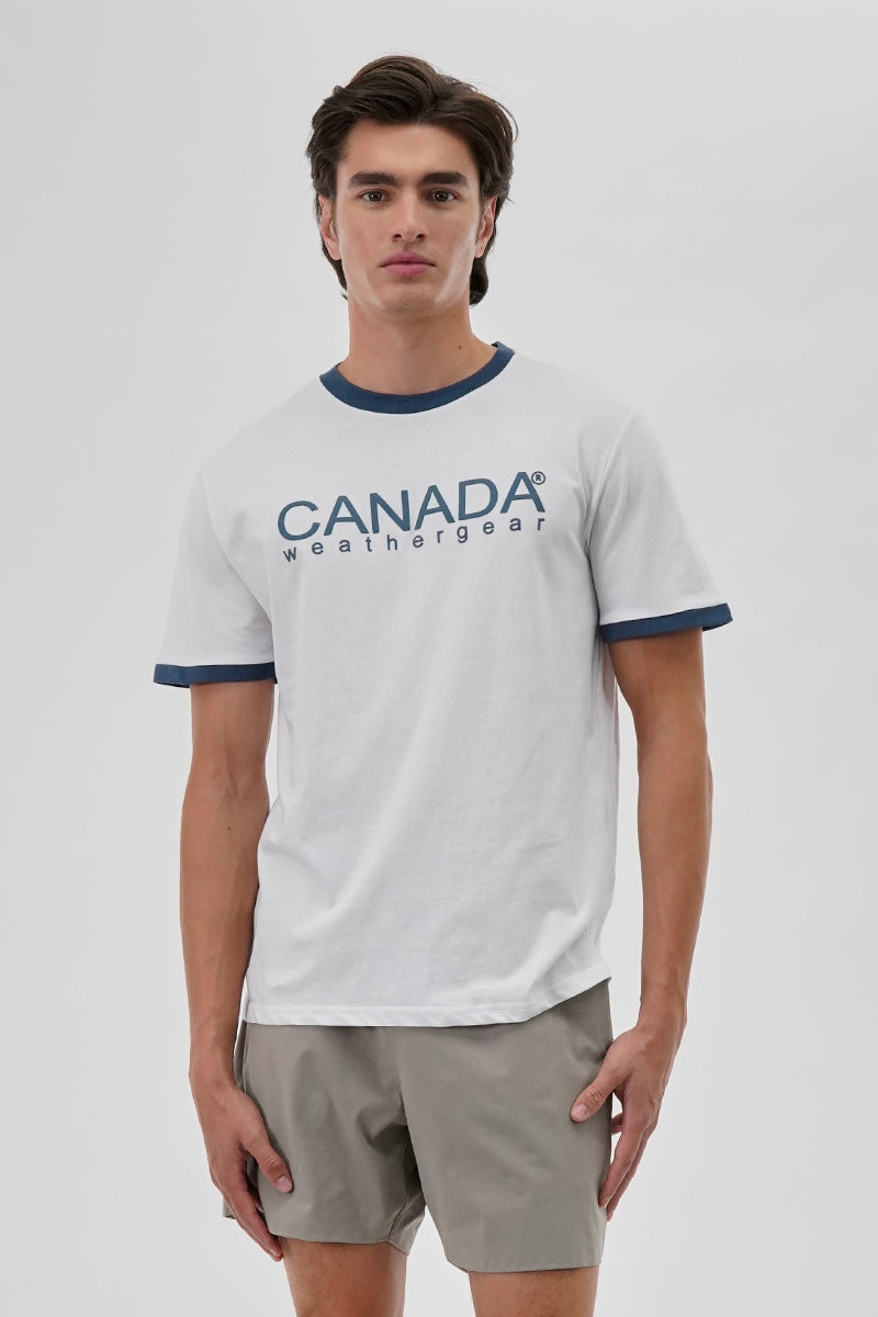 Canada Weather Gear Classic Ringer Tee - White - Mens Tees & Tank Tops - Canada Weather Gear