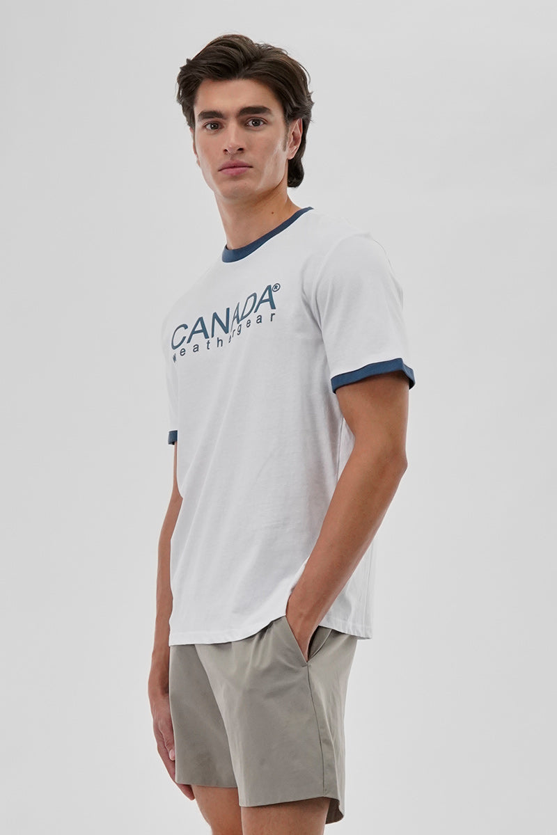 Canada Weather Gear Classic Ringer Tee - White - Mens Tees & Tank Tops - Canada Weather Gear