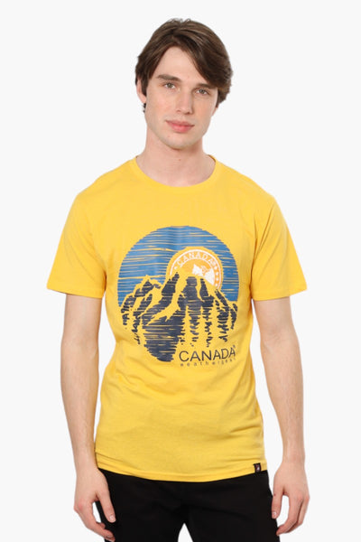 Canada Weather Gear Printed Short Sleeve Tee - Yellow - Mens Tees & Tank Tops - Canada Weather Gear
